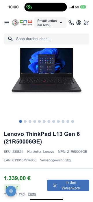 Lenovo ThinkPad L13 Gen 6 | Core Ultra 5 225U | 16GB RAM | 512GB SSD | SIGILAT