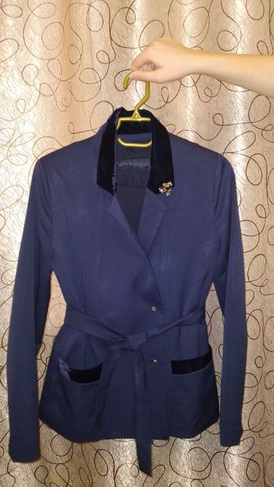 Пиджак + юбка синяя