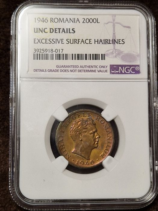 2000 Lei 1946 - UNC Details (monedă regală)