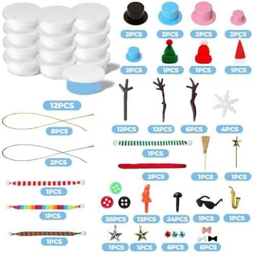 Нов Детски комплект за коледна изработка снежен човек от глина за деца