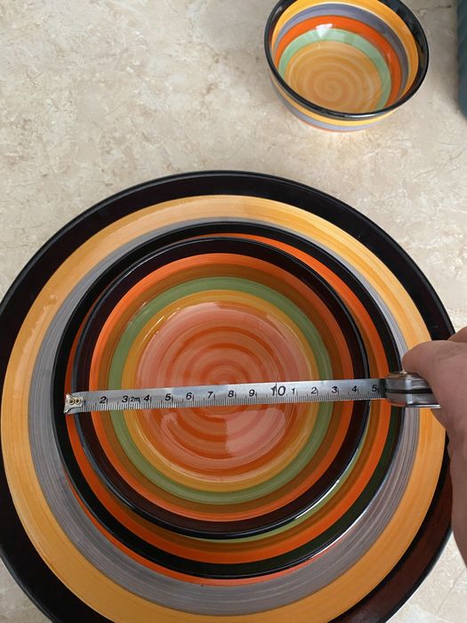 Посуда керамика, радуга .