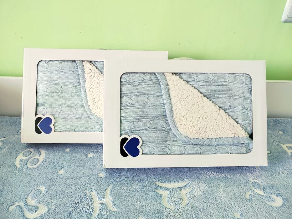 Ново бебешко плетено одеяло с шерпа