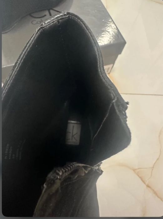 Calvin Klein Ghete Botine Platforma Piele intoarsa