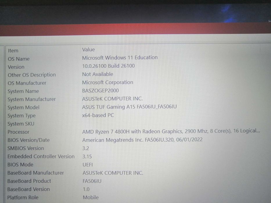 Laptop Gaming Asus TUF A15 Ryzen 7 / GTX 1660 Ti 6GB VRAM / 16GB RAM