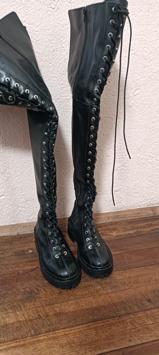 Ботуши/Чизми/Кубинки Zara- Зара 37 номер естествена кожа