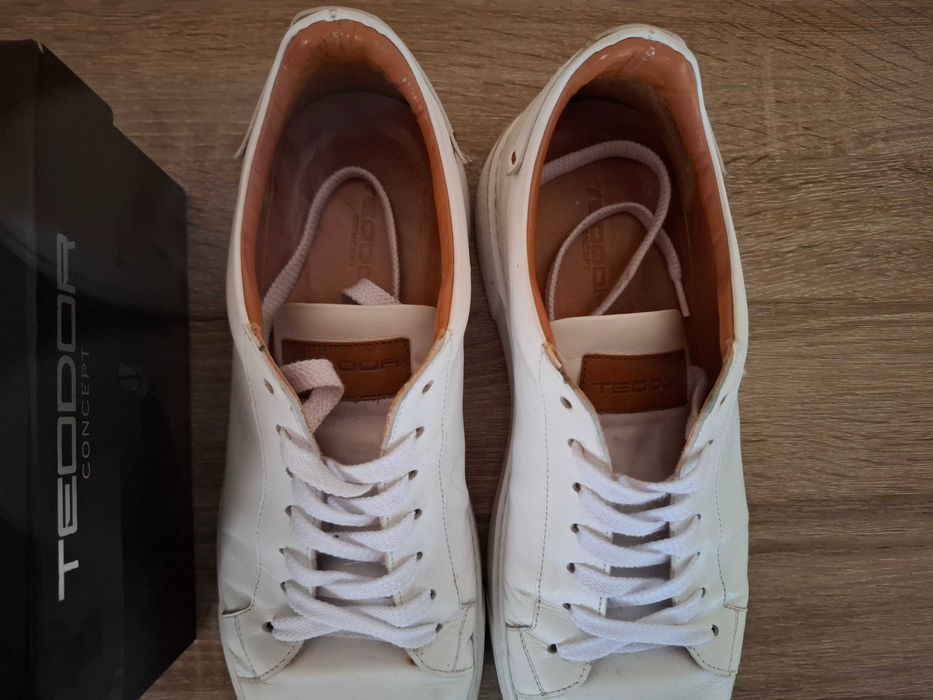 Бели кецове TEODOR 43 - Естествена кожа