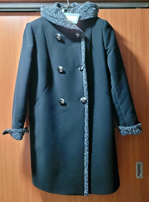 Palton stofă cu glugă