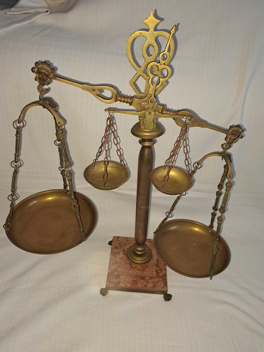 balanta dubla veche bronz alama 56 cm