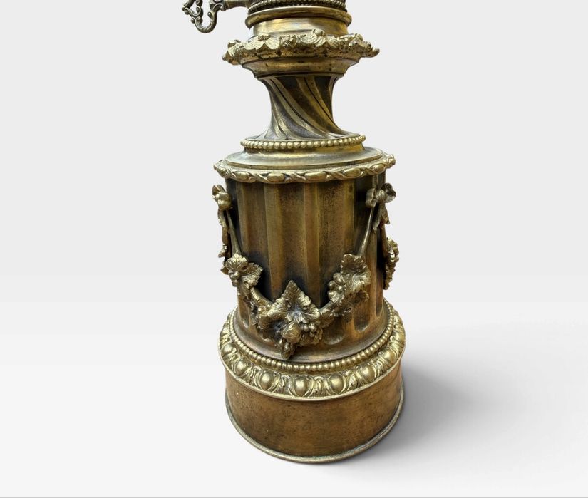 Pereche lămpi decorative bronz/alamă combustie petrol lampant