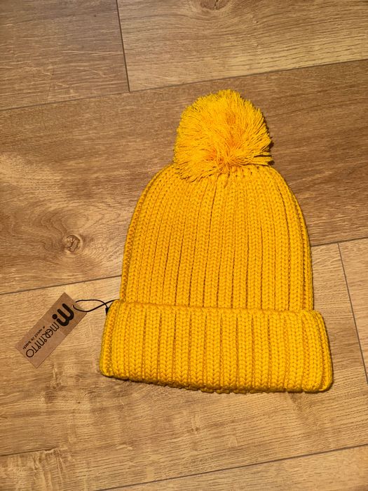 Caciula unisex galben mustar 50% lana Merinito