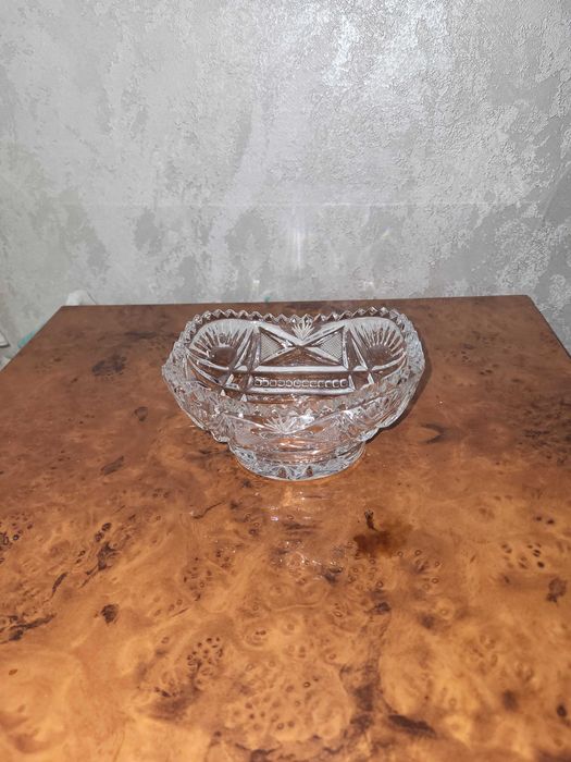 Советская хрустальная ваза/салатник/конфетница, винтаж СССР