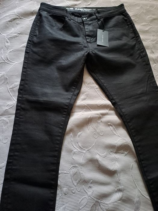 Pantaloni C&A Prenuum  denim ceruit,,efect piele42 si 44,model Balman