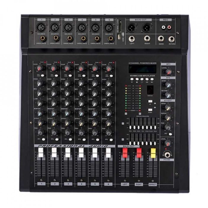 Mixer audio activ 6 canale 1000W BLW PMX-600 Amplificat  Bluetooth USB