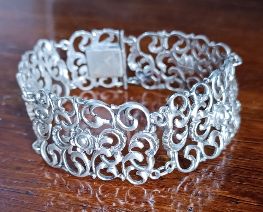 Серебряный браслет 925 проба Европа 60е годы .