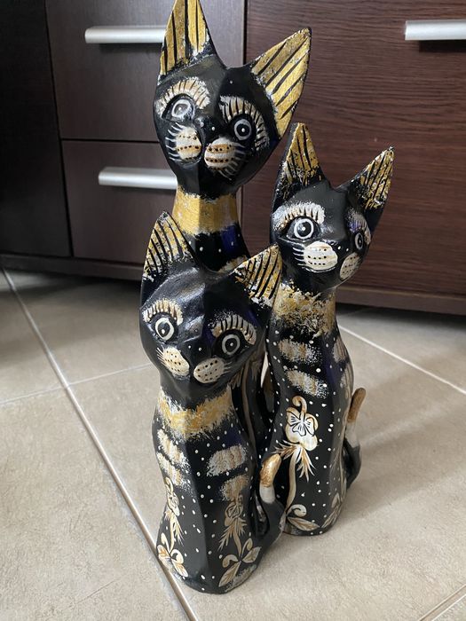 Комплект дървени котки