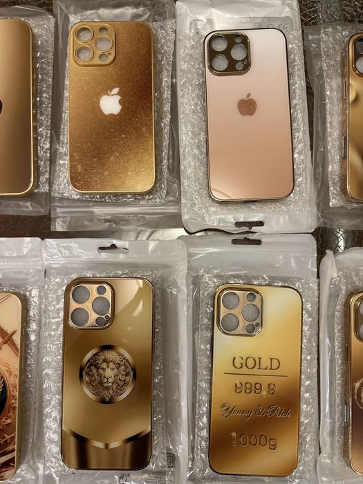 Huse Carcase protectie iPhone 16 Pro Max Gold premium