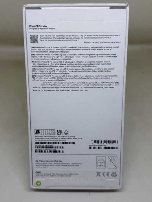 Iphone 16 Pro Max Desert Titanium 512GB 100 %