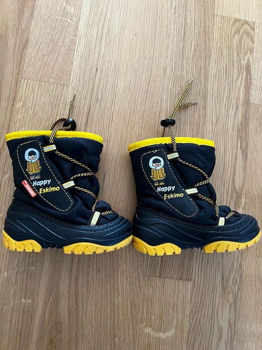 Cizme de iarnă cu interior lână naturală Demar Happy Eskimo Yellow