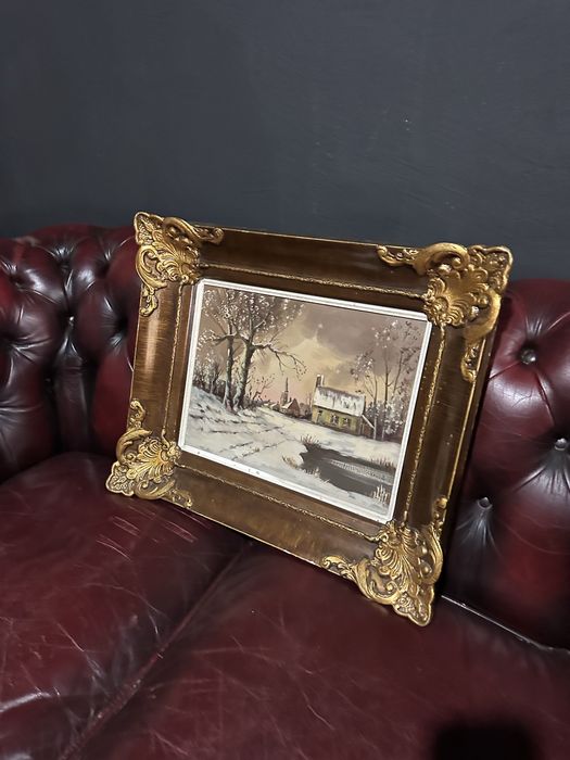 Tablou ulei pe panza - Peisaj de iarna -