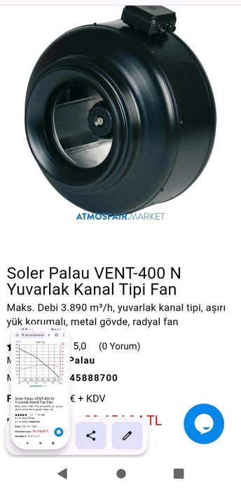 Vând ventilator de ventilație