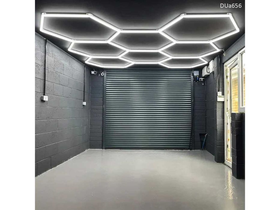 8 x lumini hexagonale Iluminare LED Fagure garaj ,casa atelier modern