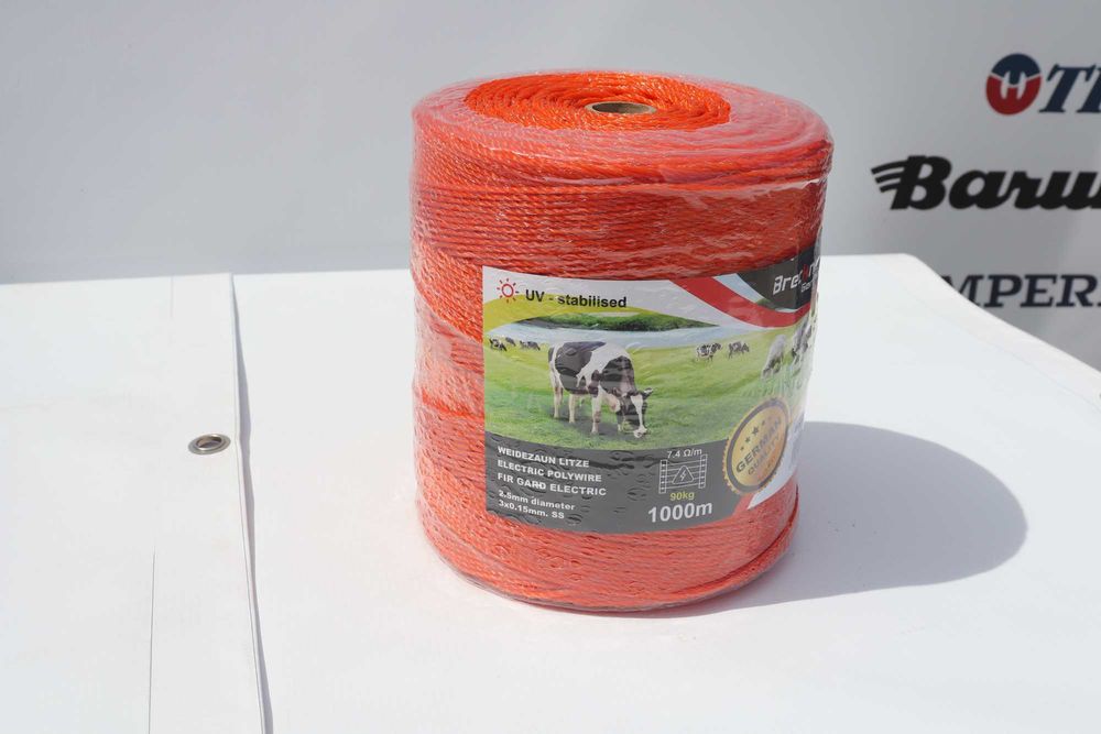 Rola fir portocaliu fi 2,5mm. 3x0.15mm 1000m gard electric Breckner