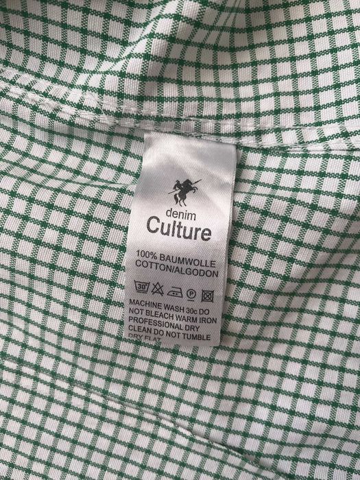 Vand camasa carouri marimea 34 Denim Culture verde-alb