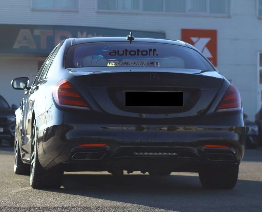 Difuzor W222 S-Class Facelift compatibil cu Mercedes (17-20) S65 Black Design
