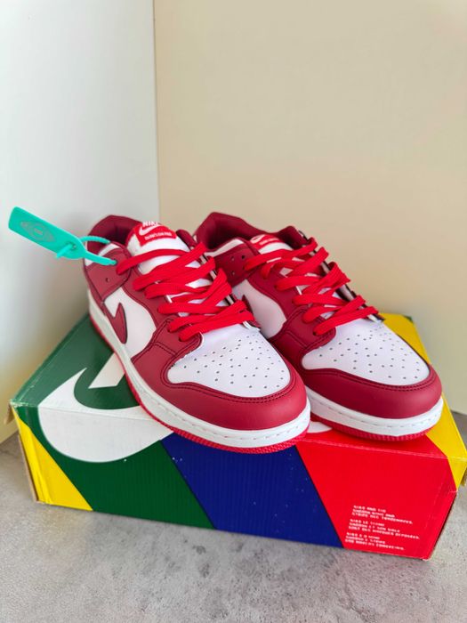 Adidași Nike AIR Dunk University Red, Unisex, NOI - Cu Cutie/Accesorii