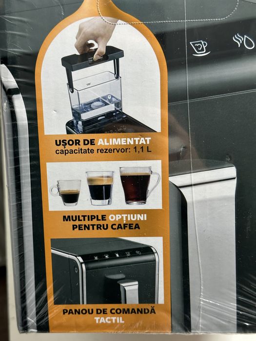 Espressor automat EGO Slim, 1470W, 19 bar, Touch display, Autocuratare