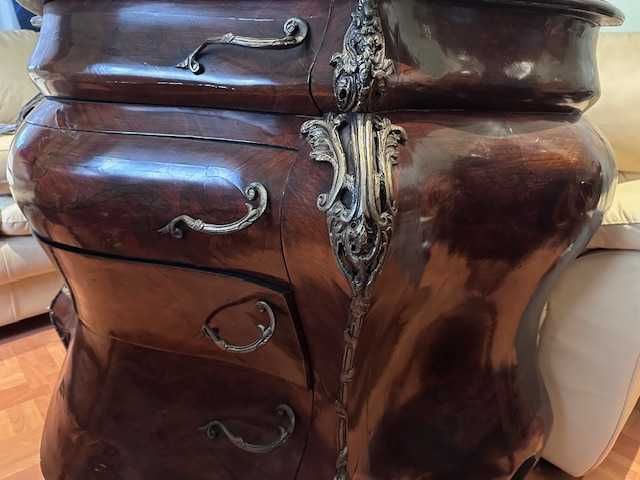 Set 2 comode stil Baroc / Rococo revival, furnir de nuc cu intarsii