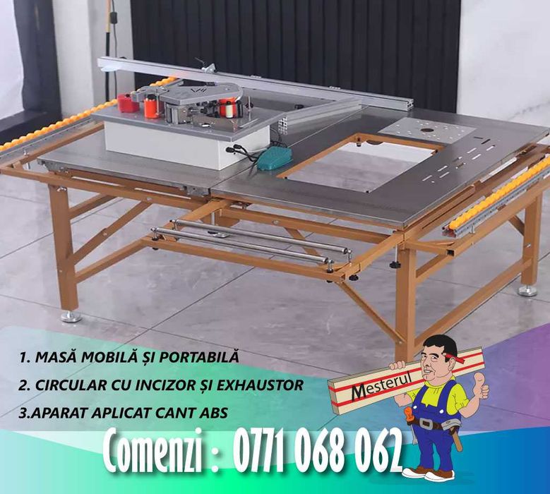 NOU Masa Circular cu incizor + aparat cant