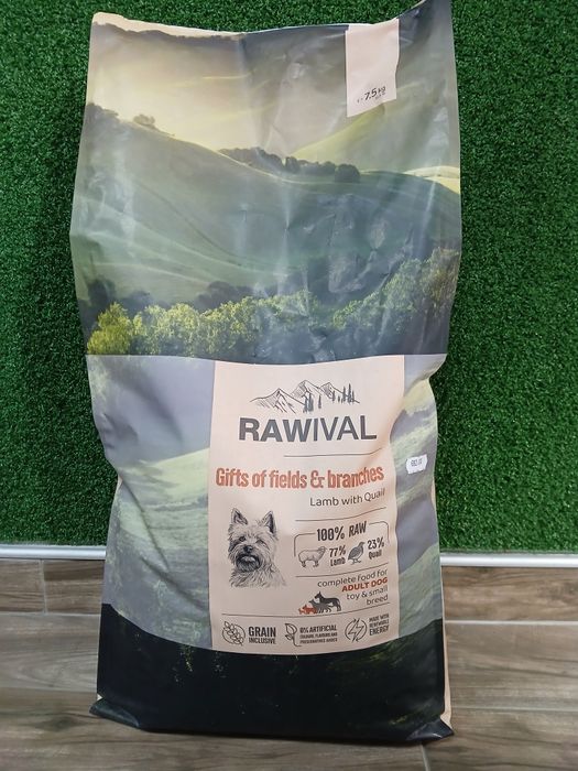 Rawival храна за кучета от дребни породи агне и пъдпъдък 7.500 кг.