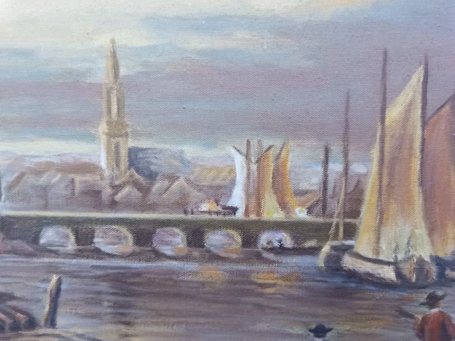 Оригинална немска картина маслени бои Baumeister (1986 г.) – 93x53 см