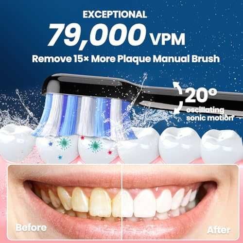Нова Електрическа четка за зъби 79 000 вибрации, IPX8, 5 режима, калъф