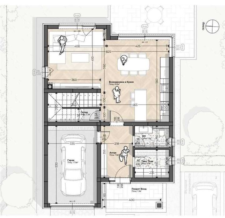 Двуетажна къща в Беломорски с гараж