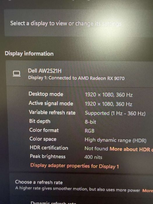 AlienWare 360HZ 400nits