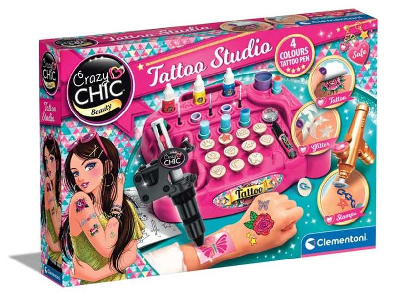 НОВО! Детски комплект за татуировки Clementoni Tattoo Studio