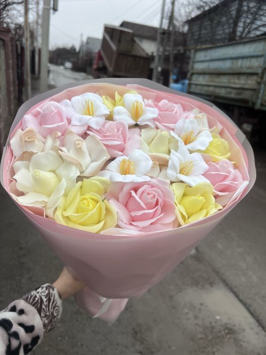 Цветы букеты мыльные розы