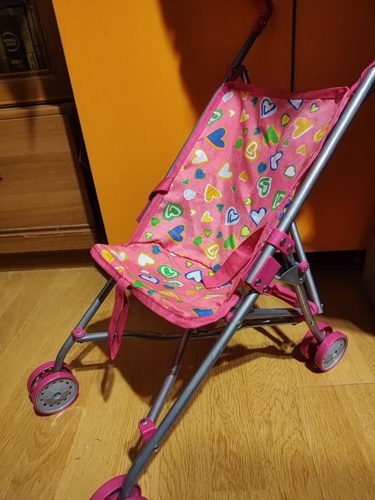 Количка за кукли - тип чадър , метална
