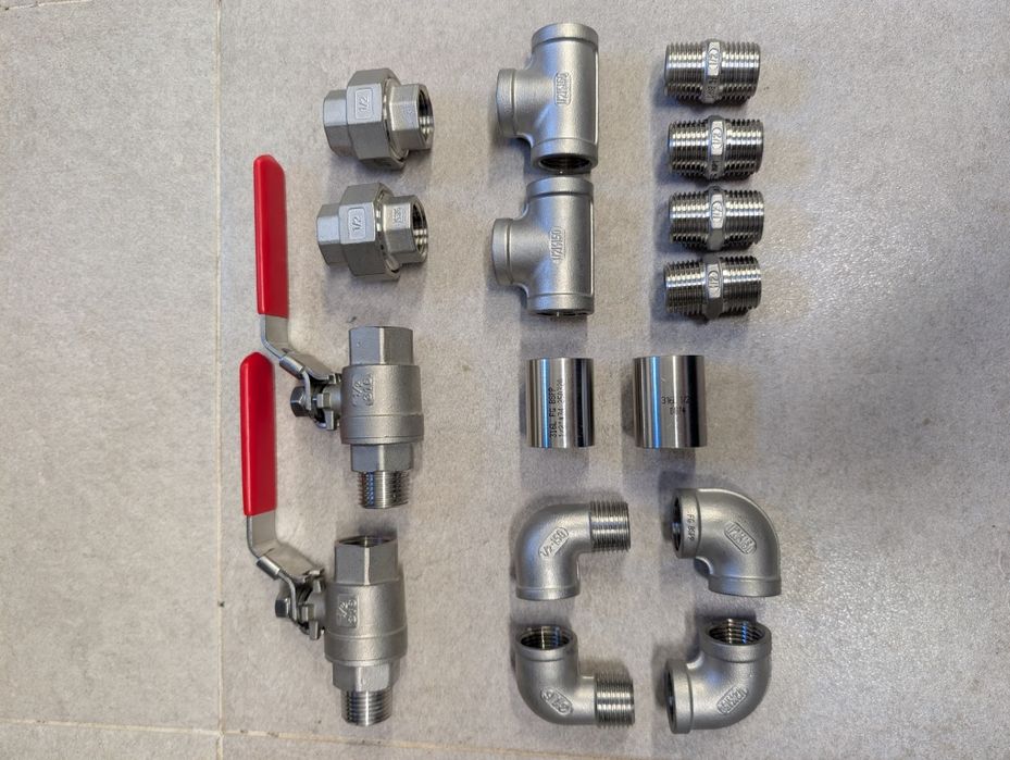 Set Complet Fitinguri și Robinete INOX 1/2" – Kit de Siguranță / Rezervă Gospodărie