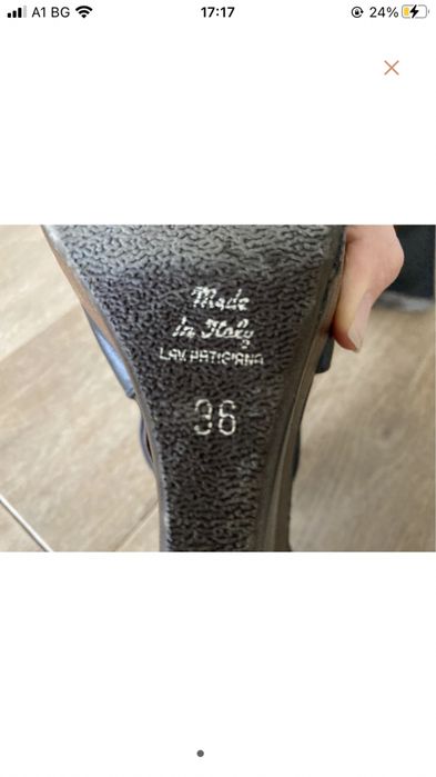 Кожени сандали на платформа размер 36