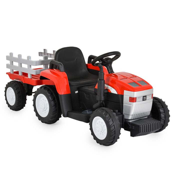 ТОП ЦЕНА!НОВО!Акумулаторен трактор с ремарке Dallas RED с 12V батерия