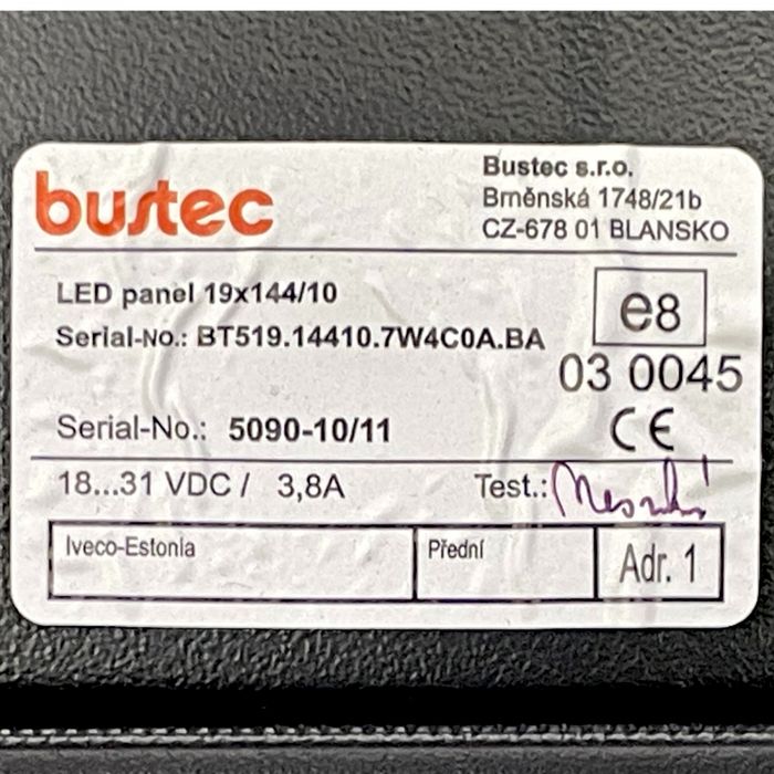 5801400338 Semn de destinație pentru autobuz, în față IVECO,BUSTEC Arway, Crossway, Crealis, Magelys, Proway, Daily Tourys (2006-) IRISBUS