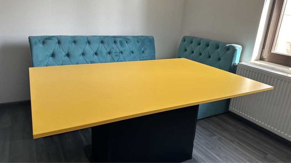 Masa de jocuri/poker + blat galben normal