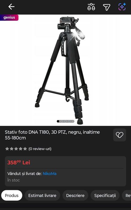 Trepied 180 cm cap video cu suport telefon si quick release