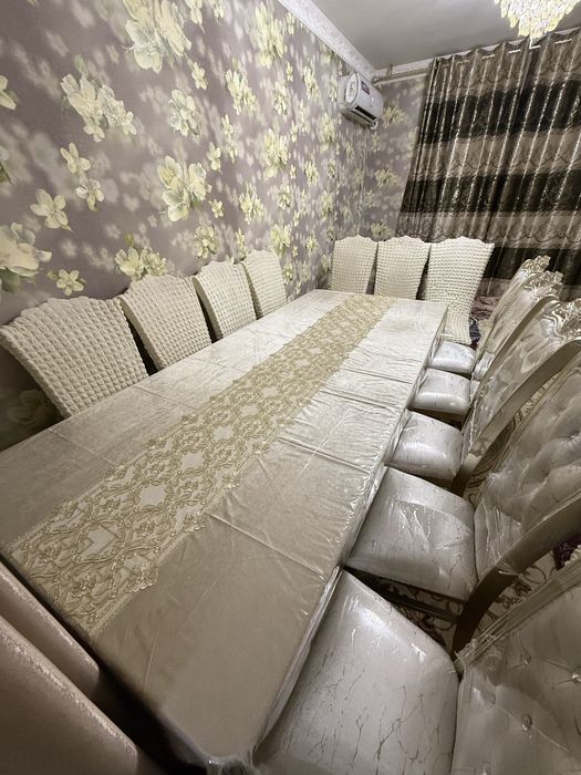 Stol stul komplekt sotiladi holati yengi + dastrxon nalichkalari bilan