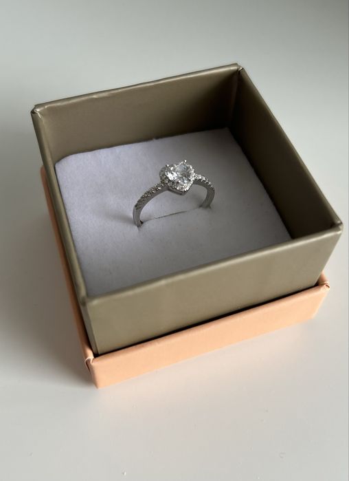 Inel din Argint 925 cu Inimă și Zirconiu Cubic