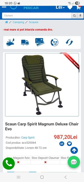 Scaun pescuit Carp Spirit