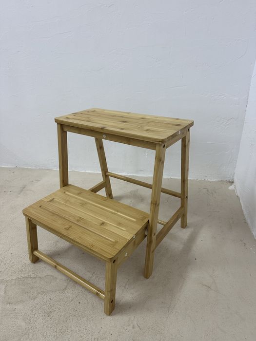 Сгъваема бамбукова табуретка, стълба с 2 стъпала COSTWAY